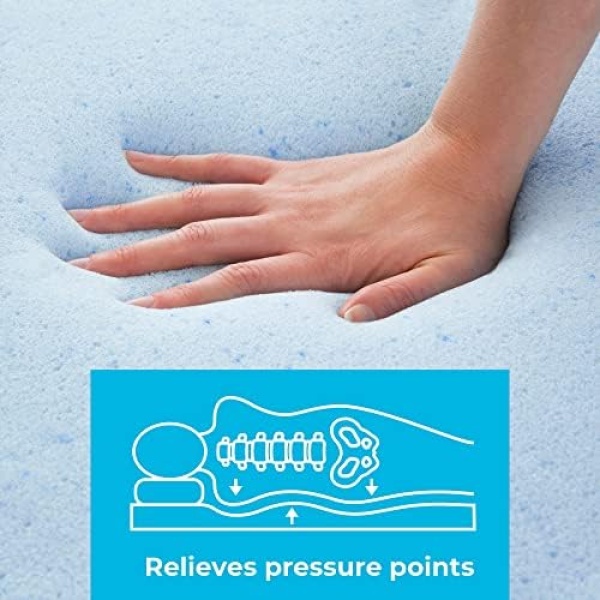Linenspa 3 Inch Memory Foam Mattress Topper, Gel Infused Queen Mattress Topper - Image 3