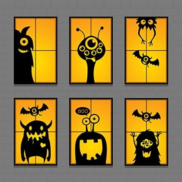 CCINEE 10PCS Giant Halloween Window Clings Novelty Cute Wiggly Monster Window - Image 7