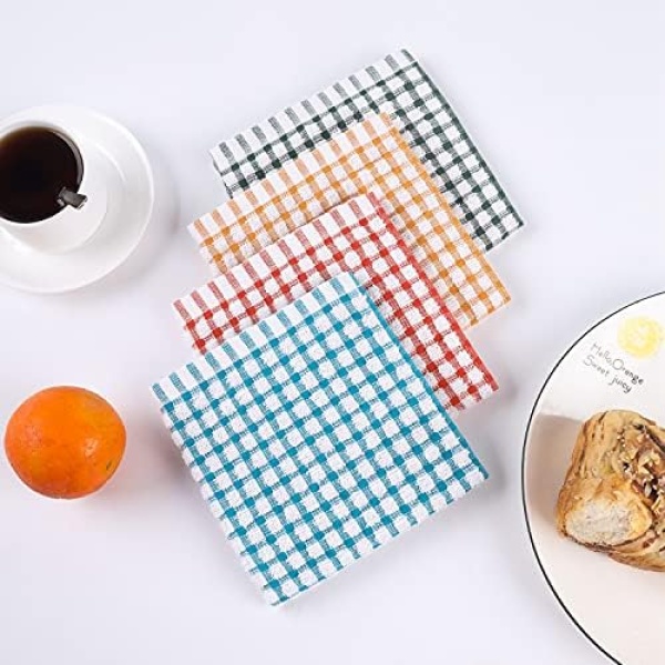 Oeleky 100% Cotton Kitchen Dish Cloths for Washing Dishes, 12x12 Inches Dish - Image 2