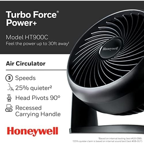 Honeywell HT900C 7" TurboForce® POWER+ Desk/Table Fan, Air Circulator - Image 3