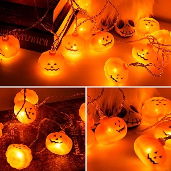 Halloween Decoration LED Pumpkin String Lights, 16.4ft/30 LED Halloween - Image 7