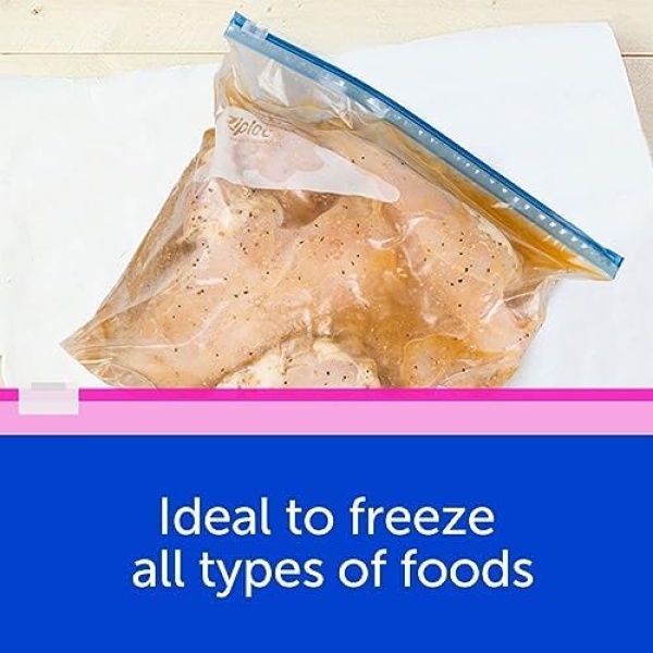 Ziploc Large Food Storage Freezer Slider Bags, Power Shield Technology - Image 4