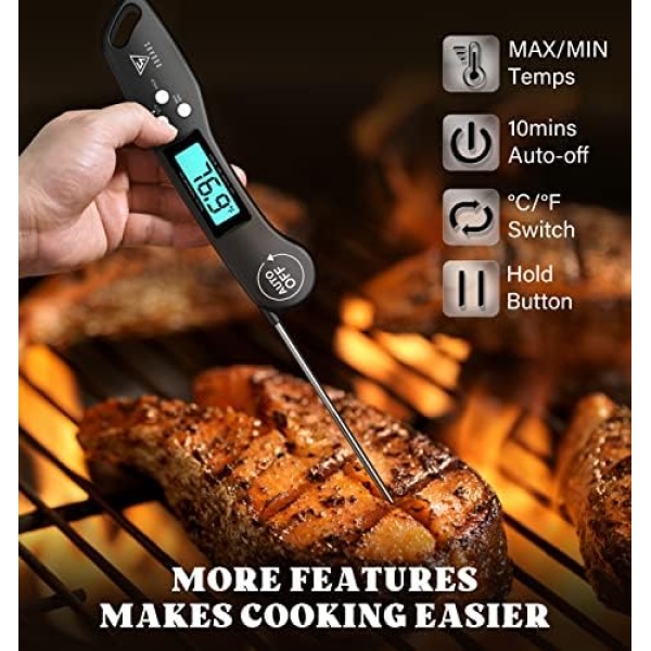 Meat Thermometers, DOQAUS Instant Read Food Thermometers for Cooking - Image 5