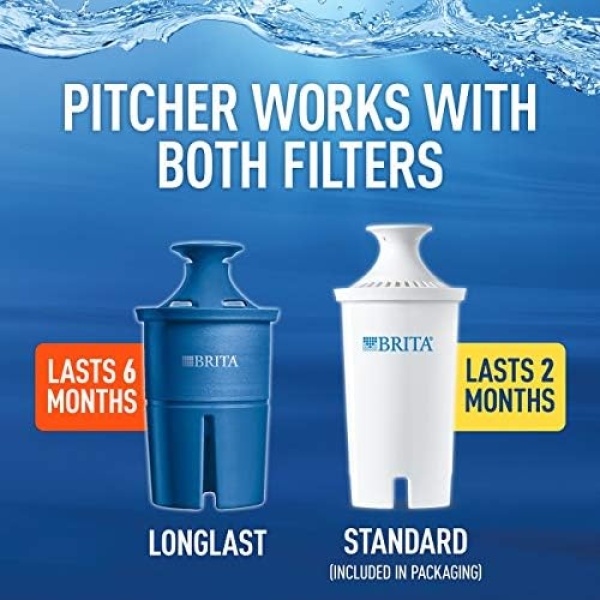 Brita Medium 8 Cup Water Filter Pitcher with 1 Standard Filter, BPA Free Marina - Image 6