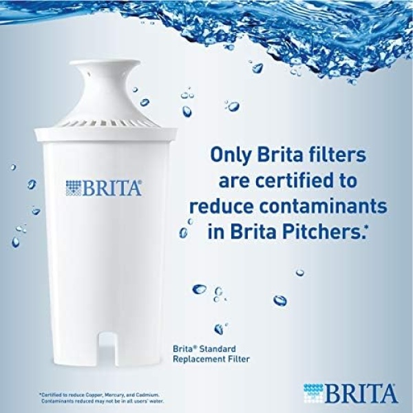 Brita Medium 8 Cup Water Filter Pitcher with 1 Standard Filter, BPA Free Marina - Image 4