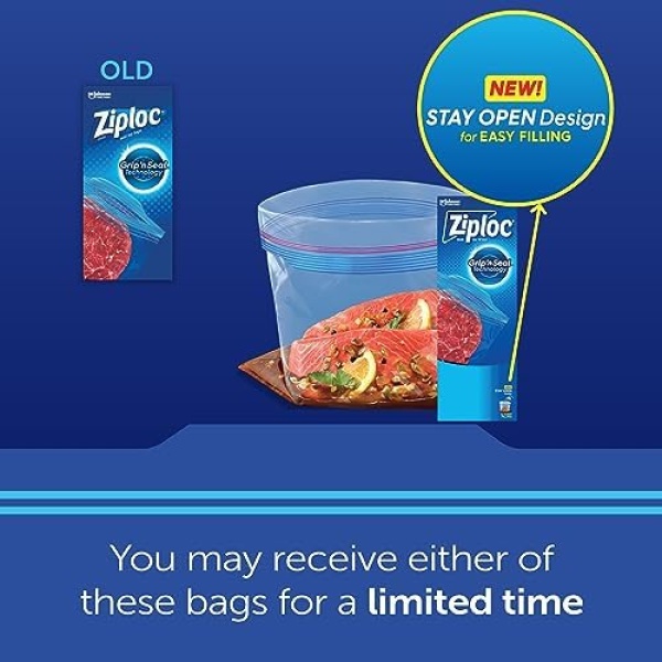 Ziploc Large Food Storage Freezer Bags, Grip 'n Seal Technology for Easier Grip - Image 2