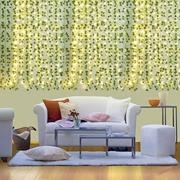 12 Packs Artificial Ivy, 84FT Garland Hanging Plants Fake Vines with 200 LED - Image 7