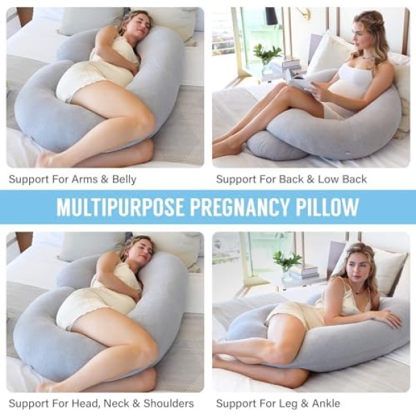 PharMeDoc Pregnancy Pillow, Body Pillow, C-Shape - Oreiller de Corps - Image 4