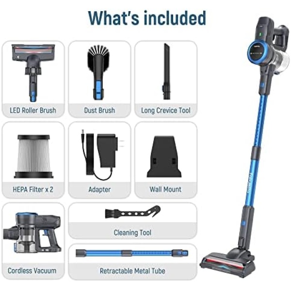 FABULETTA Cordless Vacuum Cleaner, 6-in-1 Stick Vacuum Cleaner with Led Display - Image 9