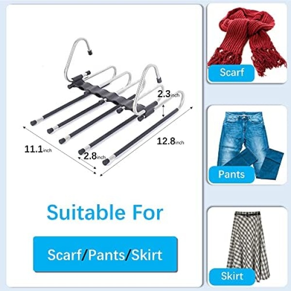 Magic Pants Hangers Space Saving - 2 Pack for Closet Multiple Layers - Image 6