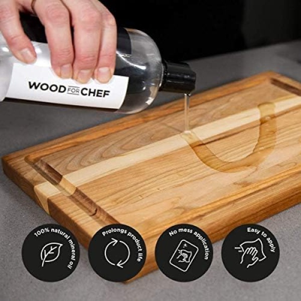 Food Grade Mineral Oil for Cutting Board (250ml) - Butcher Block Oil - Image 3