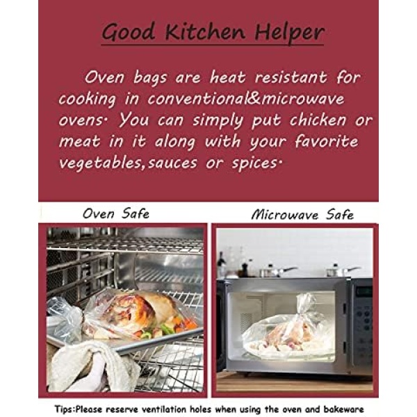 10 Counts Oven Bags Turkey Size | Cooking Roasting Bags Large Size(22×24Inch) - Image 6