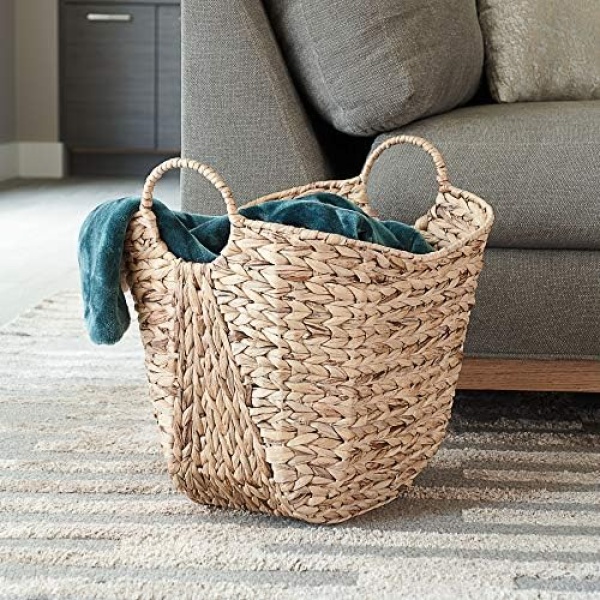 Household Essentials ML-4002 Tall Water Hyacinth Wicker Basket - Image 2