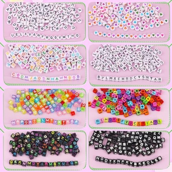 5500pcs Bracelet Making Kit,4 mm Glass Seed Beads and Letter Alphabet - Image 4