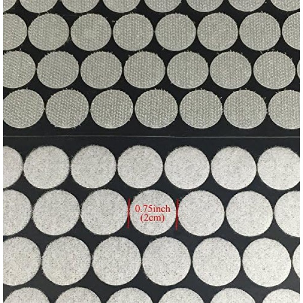 Vkey 1000pcs (500 Pair Sets) 3/4" Diameter Sticky Back Coins Hook & Loop Self - Image 4