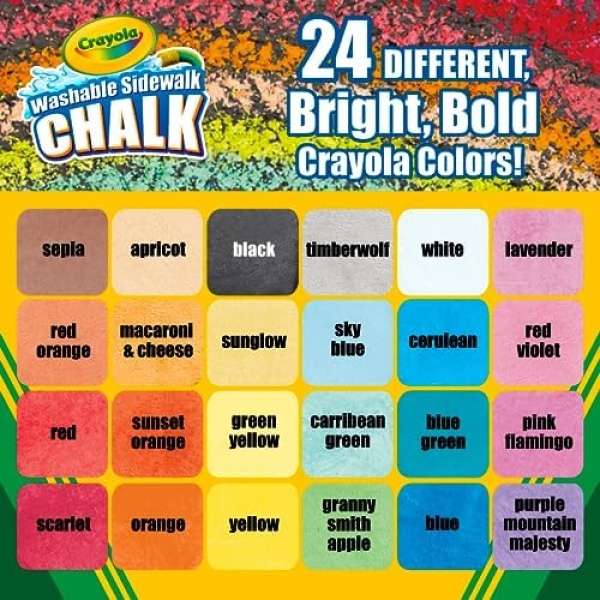 Crayola 24-Count Sidewalk Chalk Washable Toy Kit - Image 2