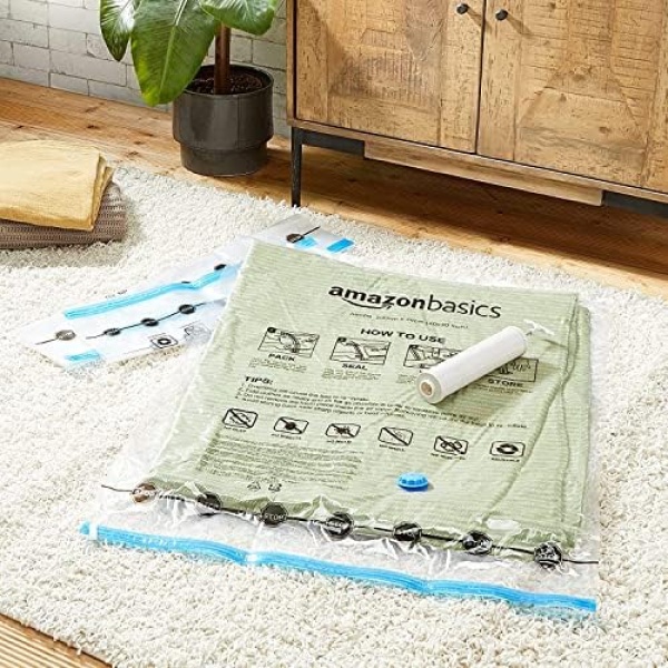 Amazon Basics Vacuum Compression Storage Bags with Hand Pump - 15-Pack - Image 7