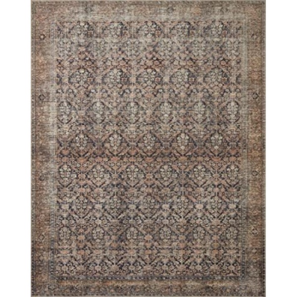 Amber Lewis x Loloi Billie Collection BIL-01 Ink / Salmon 7'-6" x 9'-6" Area Rug - Image 3