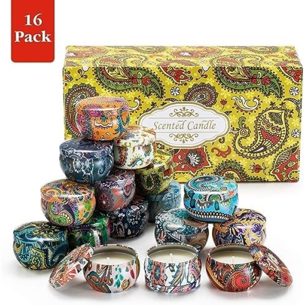 Set of 16 Small Scented Candles Soy Wax Aromatherapy Candles 2.5 OZ Portable - Image 4