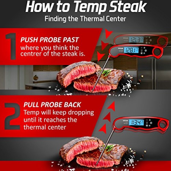 Digital Instant Read Meat Thermometer - Waterproof Kitchen Food Cooking - Image 9