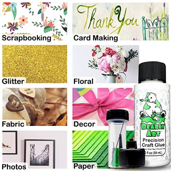 Bearly Art Precision Craft Glue - The Mini - 2fl oz with Tip Kit - Dries Clear - Image 2