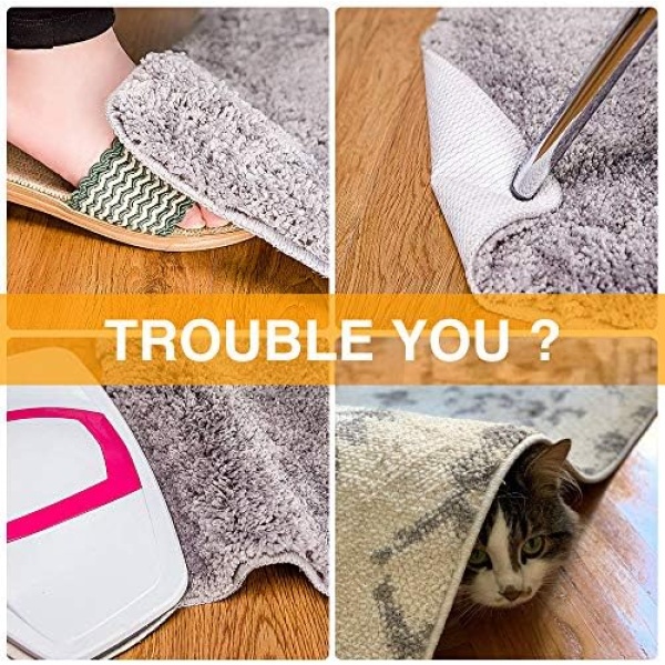Home Techpro Rug Pads Grippers, 4 PCS Non Slip Washable Grippers for Rug - Image 3
