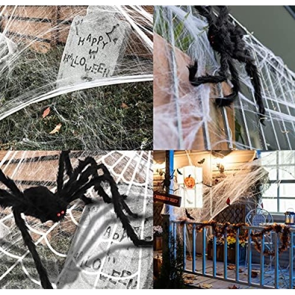 Halloween Spider Decorations,51" Giant Spider Decorations,200" Halloween Spider - Image 2