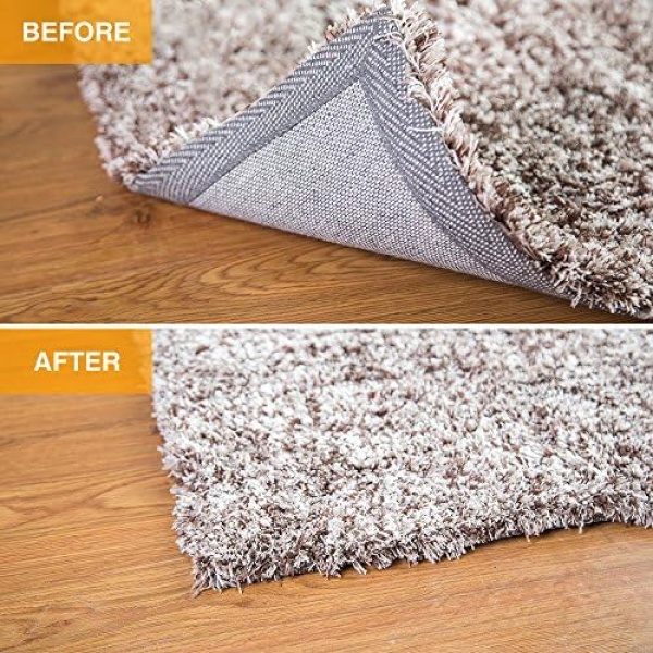 Home Techpro Rug Pads Grippers, 4 PCS Non Slip Washable Grippers for Rug - Image 4